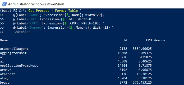 PowerShell adjust the width with format-table