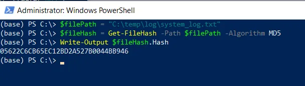 PowerShell get MD5 of a file