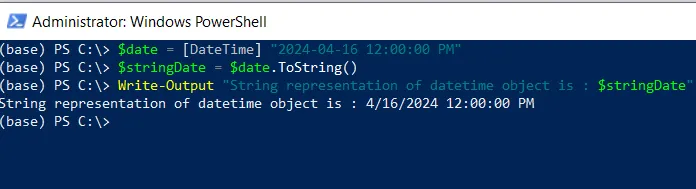 PowerShell convert object to string using tostring() method