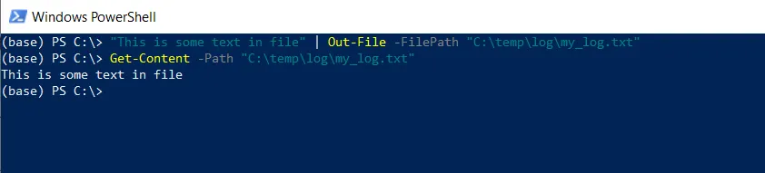 PowerShell create a file using Out-File