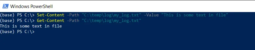 PowerShell create a file using set-content