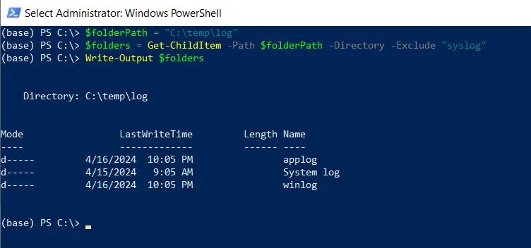 PowerShell exclude specific directories using Get-ChildItem