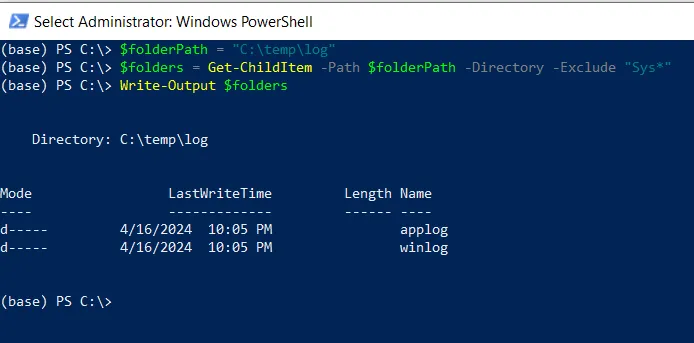 PowerShell exclude specific directories with pattern using Get-ChildItem