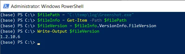PowerShell get file version