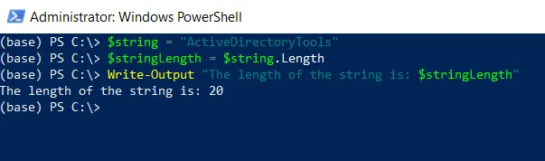 PowerShell get string length using Length property