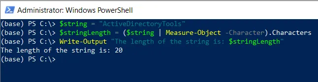 PowerShell get string length using Measure-Object
