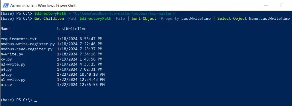 PowerShell list all files by date