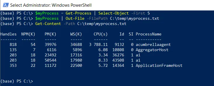 PowerShell send output to a file using Out-File cmdlet
