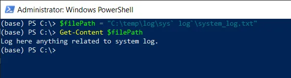 PowerShell handle spaces in path with escape characters
