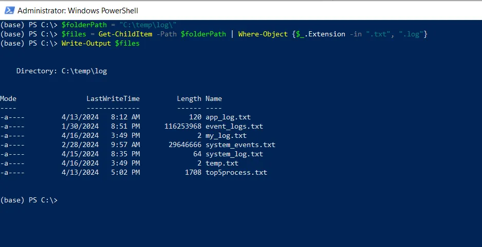 PowerShell use Get-ChildItem with multiple filters using Where-Object