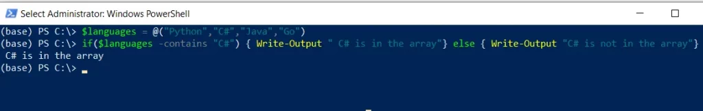 PowerShell check if in array using -contains operator