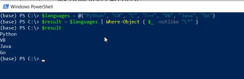 PowerShell Where-Object with not-like operator