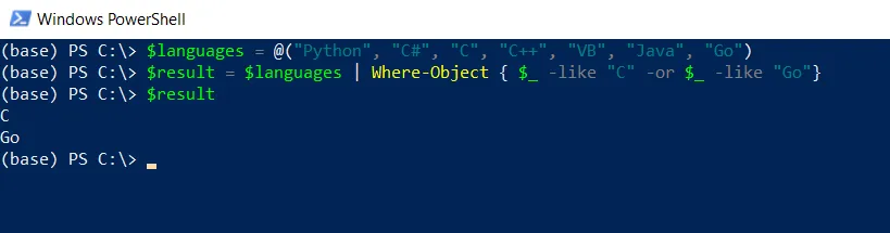 PowerShell Where-Object -or operator to filter strings